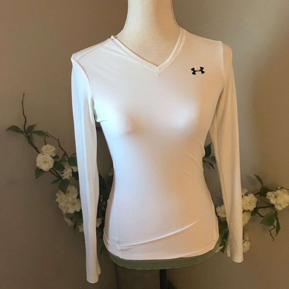 Under Armour White Long Sleeve Compression Top